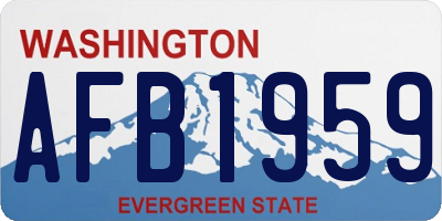 WA license plate AFB1959