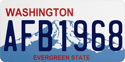 WA license plate AFB1968