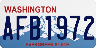WA license plate AFB1972