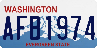 WA license plate AFB1974