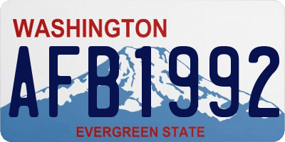 WA license plate AFB1992