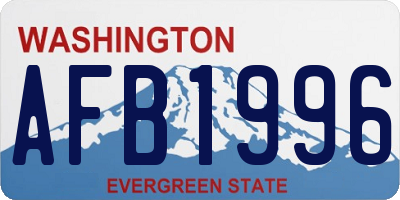 WA license plate AFB1996