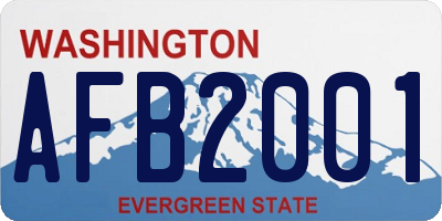 WA license plate AFB2001