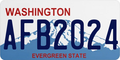 WA license plate AFB2024