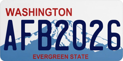 WA license plate AFB2026