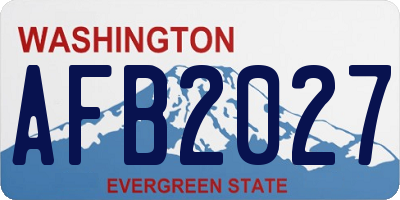 WA license plate AFB2027