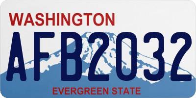 WA license plate AFB2032