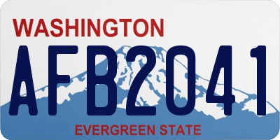 WA license plate AFB2041
