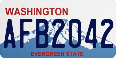 WA license plate AFB2042