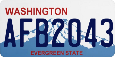 WA license plate AFB2043