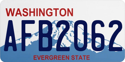 WA license plate AFB2062