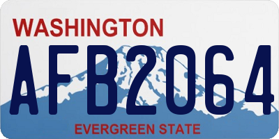 WA license plate AFB2064