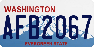 WA license plate AFB2067