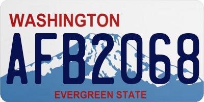 WA license plate AFB2068