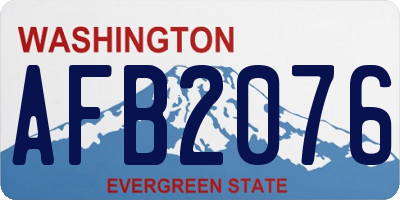 WA license plate AFB2076