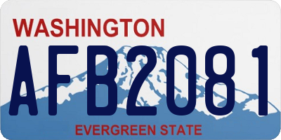 WA license plate AFB2081