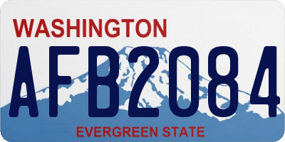 WA license plate AFB2084