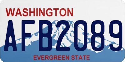 WA license plate AFB2089