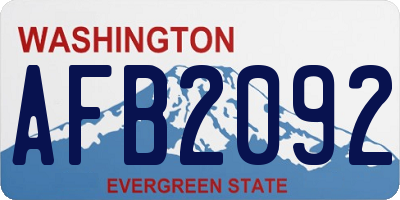 WA license plate AFB2092