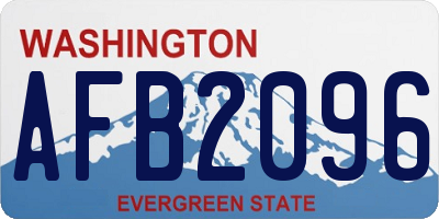 WA license plate AFB2096