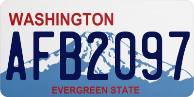 WA license plate AFB2097