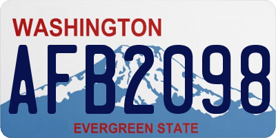 WA license plate AFB2098
