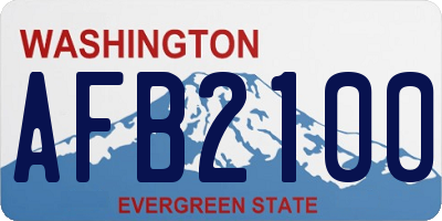 WA license plate AFB2100