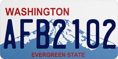 WA license plate AFB2102