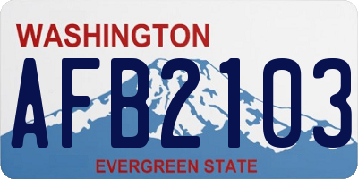 WA license plate AFB2103