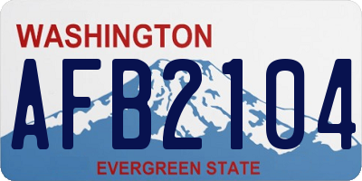 WA license plate AFB2104