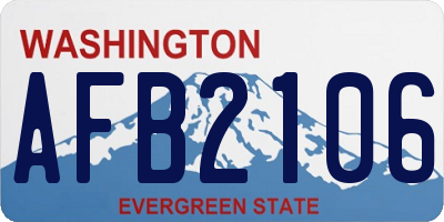 WA license plate AFB2106