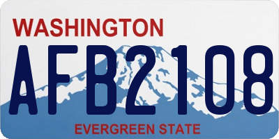 WA license plate AFB2108