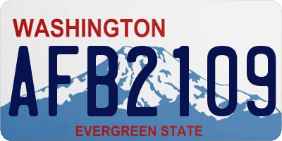 WA license plate AFB2109