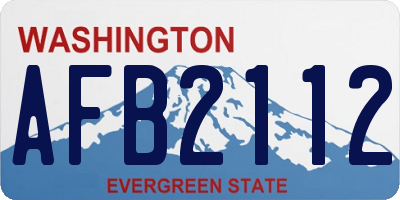 WA license plate AFB2112