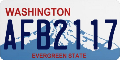 WA license plate AFB2117