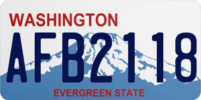 WA license plate AFB2118