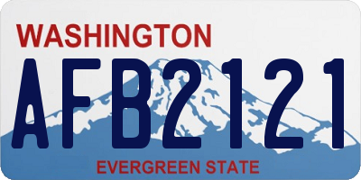 WA license plate AFB2121
