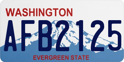 WA license plate AFB2125