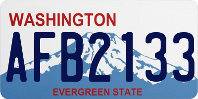 WA license plate AFB2133