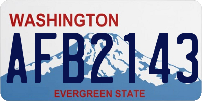 WA license plate AFB2143