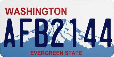 WA license plate AFB2144