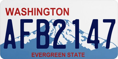 WA license plate AFB2147