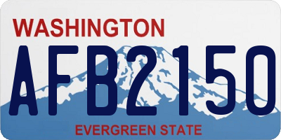 WA license plate AFB2150