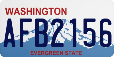 WA license plate AFB2156