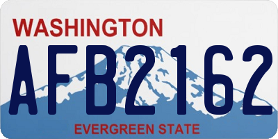 WA license plate AFB2162