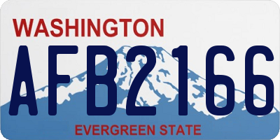 WA license plate AFB2166