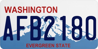 WA license plate AFB2180