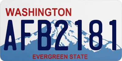 WA license plate AFB2181