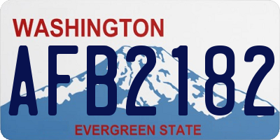 WA license plate AFB2182