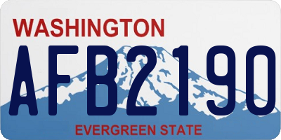 WA license plate AFB2190